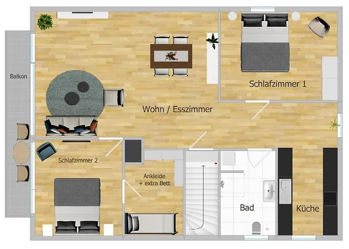 Moderne Mit Suedbalkon In Der Naehe Der Stever